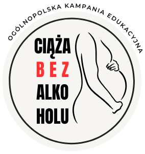 ogolnopolska kampania edukacyjna ciaza bez alkoholu logo biale